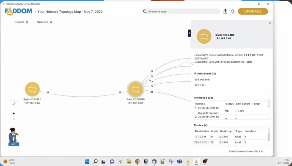 faddom network topology mapping ui